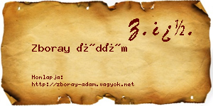 Zboray Ádám névjegykártya